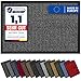 Produktbild Hochwertige Fußmatte hellgrau schwarz 40x60cm groß für Innen & Außen - Schmutzfangmatte rutschfest, waschbar & wetterfest - Fussmatte für Eingangsbereich & Aussenbereich - Läufer Flur dünn