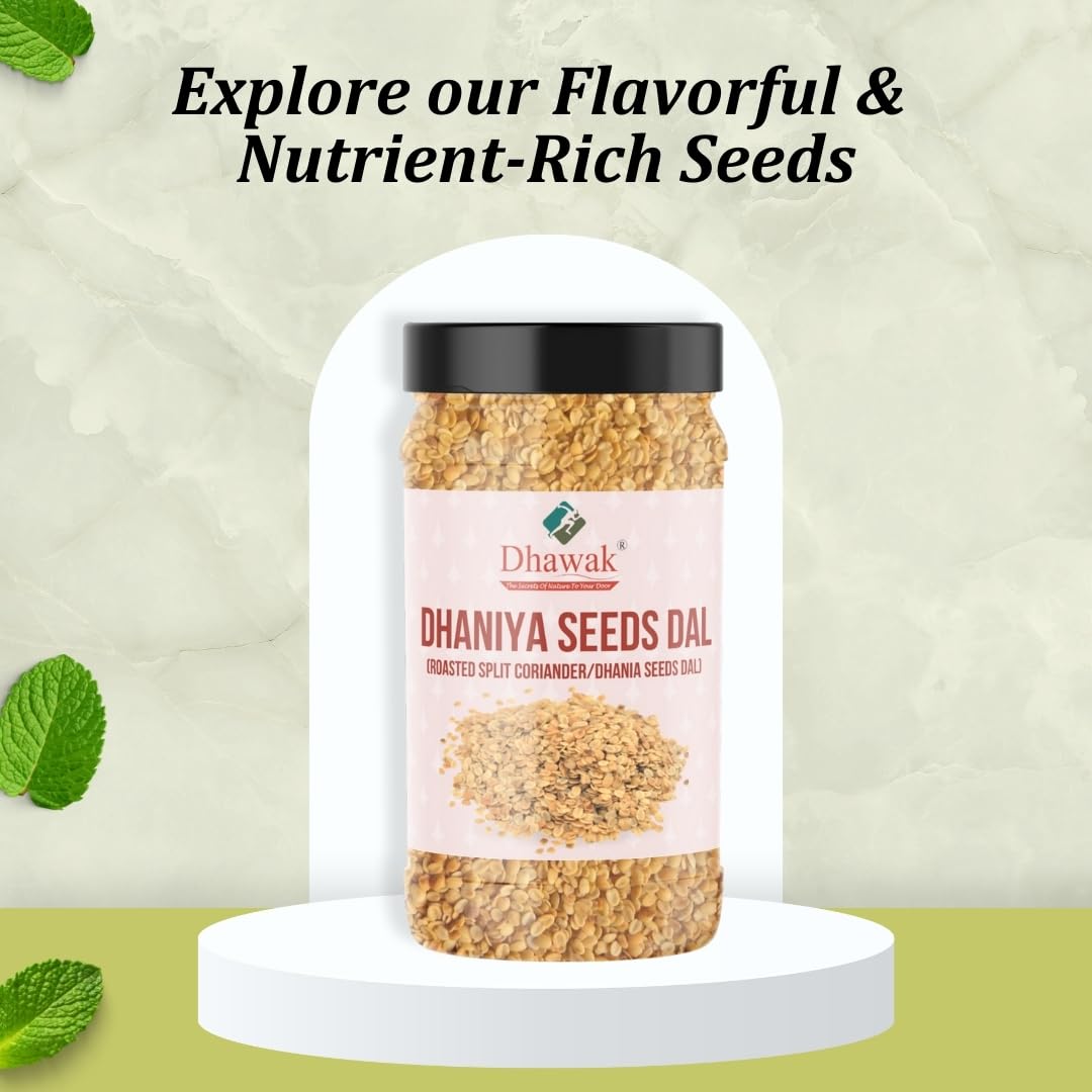 Dhawak Dhaniya Dal Roasted 500 Gms | Roasted Split Coriander Seeds [Jar Pack] - Image 4 thumbnail