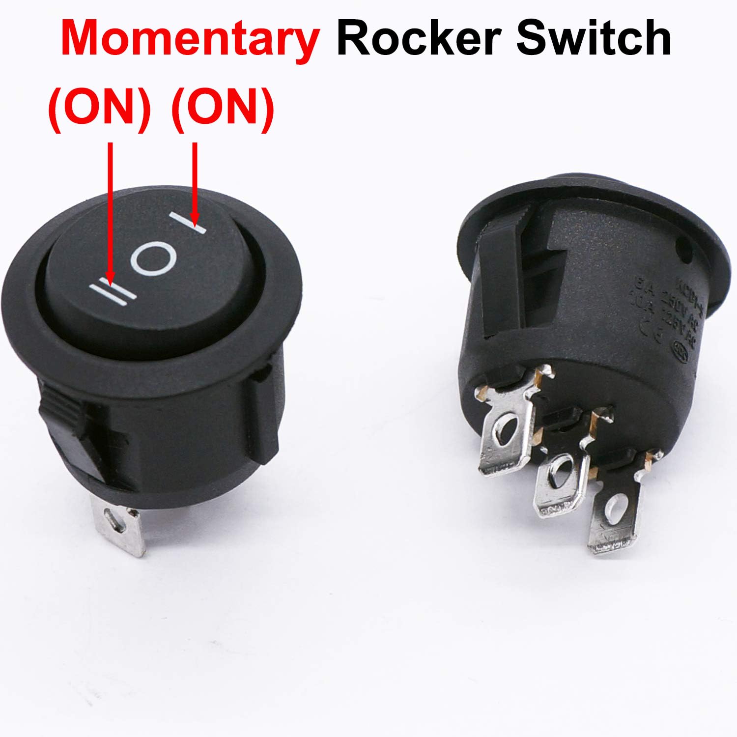 TWTADE / 4Pcs Momentary Boat Rocker Switch 3 Pin 3 Position