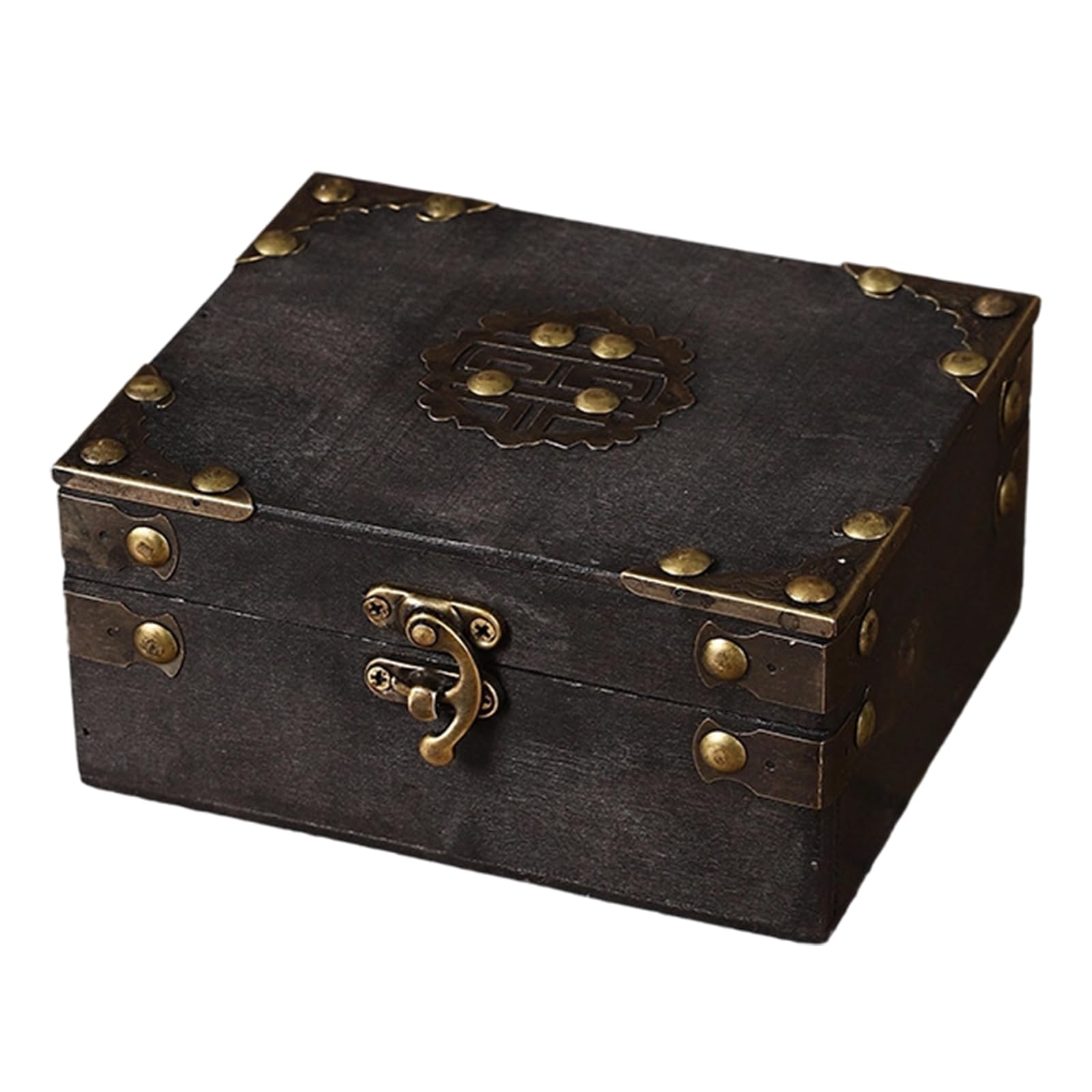 Oxxggkao Rustics Wood Storage Box Featuring Clasp for Secure Storage of Valuables and As Home Decoration Items Jewelry Box