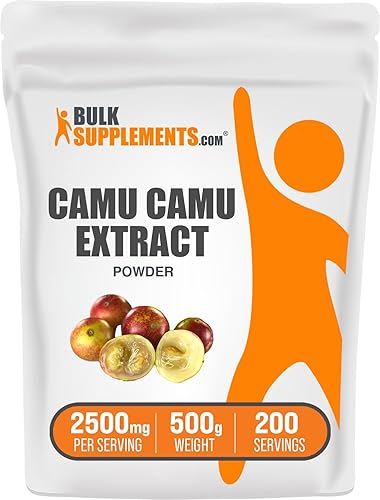 BULKSUPPLEMENTS.COM Extracto de Camu Camu en polvo, suplemento natural de vitamina C, 2250 mg de extracto de fruta de Camu Camu por porción, sin