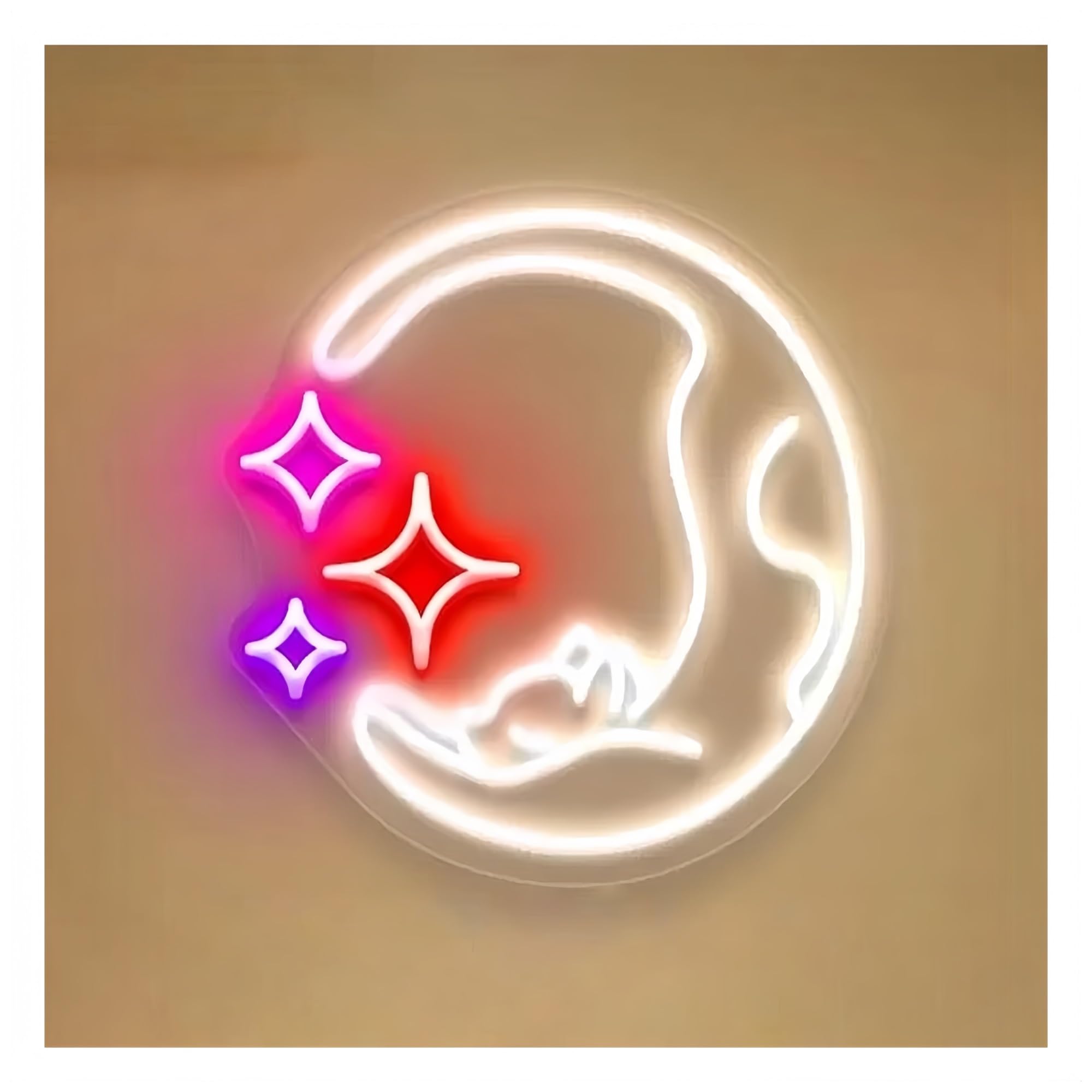 Decoración Lámparas Letrero De Neón Con Diseño De Gato, Luna, Estrella Y Animales Para Habitación Infantil. Lámparas Decorativas Para Habitaciones Infantiles 45cm(UN)