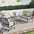 Grand patio Outdoor 4-Piece Patio Furniture Set Conversation Set with Olefin Cushions 2 Rocking Motion Chairs 1 Fixed Loveseat Glass Coffee Table, Dark Gray