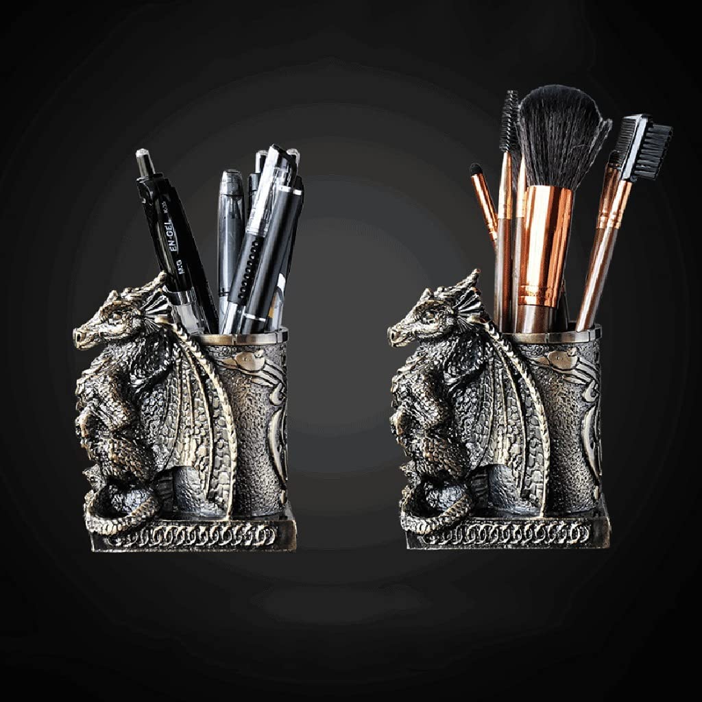 Stiftköcher Kreativer Stifthalter Drache Schreibwarenständer Statue Desktop Organizer Büro Mode Make-up Pinselhalter Organizer
