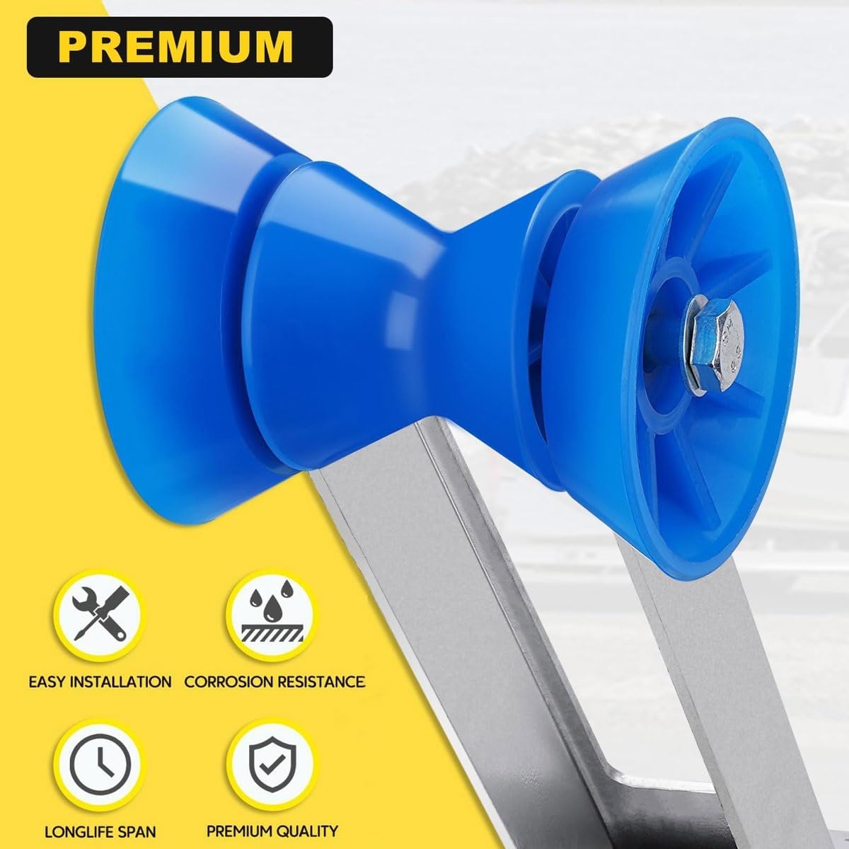 Adjustable Boat Trailer Winch Post with Roller, 1200Lbs Ratchet Winch, 8m, Universal Trailer Parts for Motorboats, Fishing Boats, Speedboats - Durable & Reliable