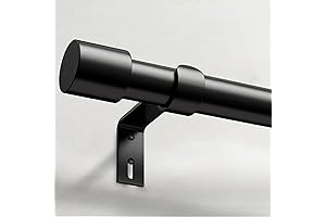 Black Curtain Rods 1 Inch Heavy Duty Adjustable Curtain Rods for Windows