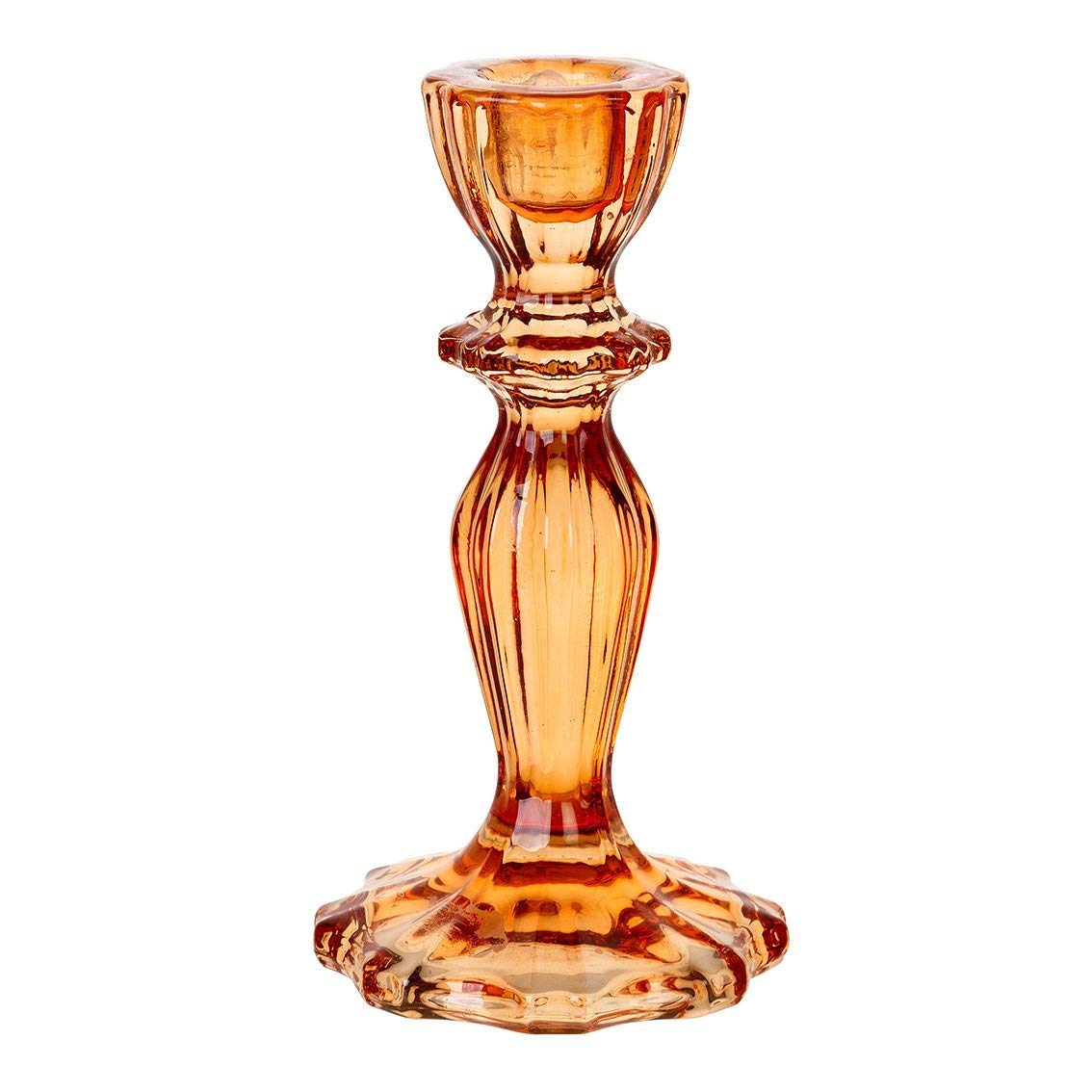 Talking Tables Boho Orange Glass Candlestick Holder, One Size,Glass Candle Holder Large