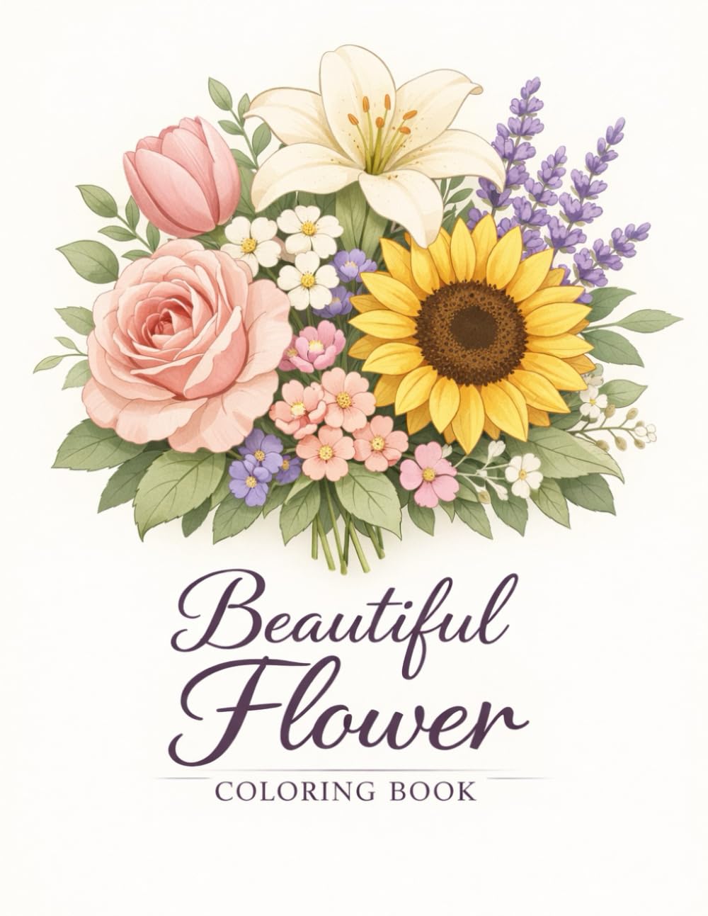 Beautiful Flower Coloring Book: Elegant Floral Designs for Relaxation, Creativity, and Calm Coloring