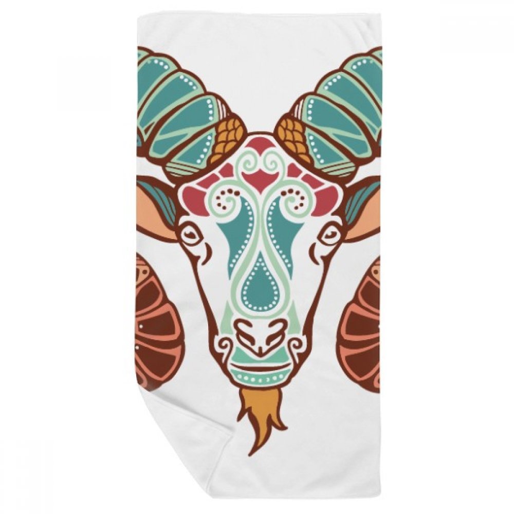 Serviette Bélier 35x70cm débarbouillette douce astrologie multicolore