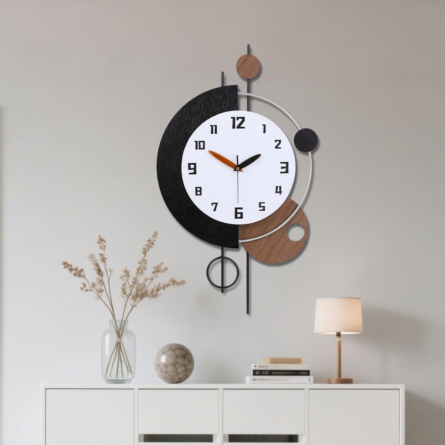 Grande horloge murale pour salon moderne de 33 cm et décoration murale de chambre à coucher
