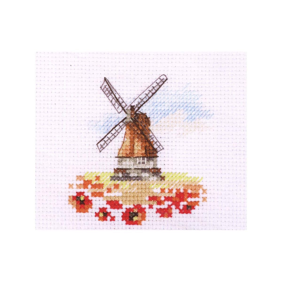 Alisa Counted Cross Stitch Kit - Windmill in a Poppy field