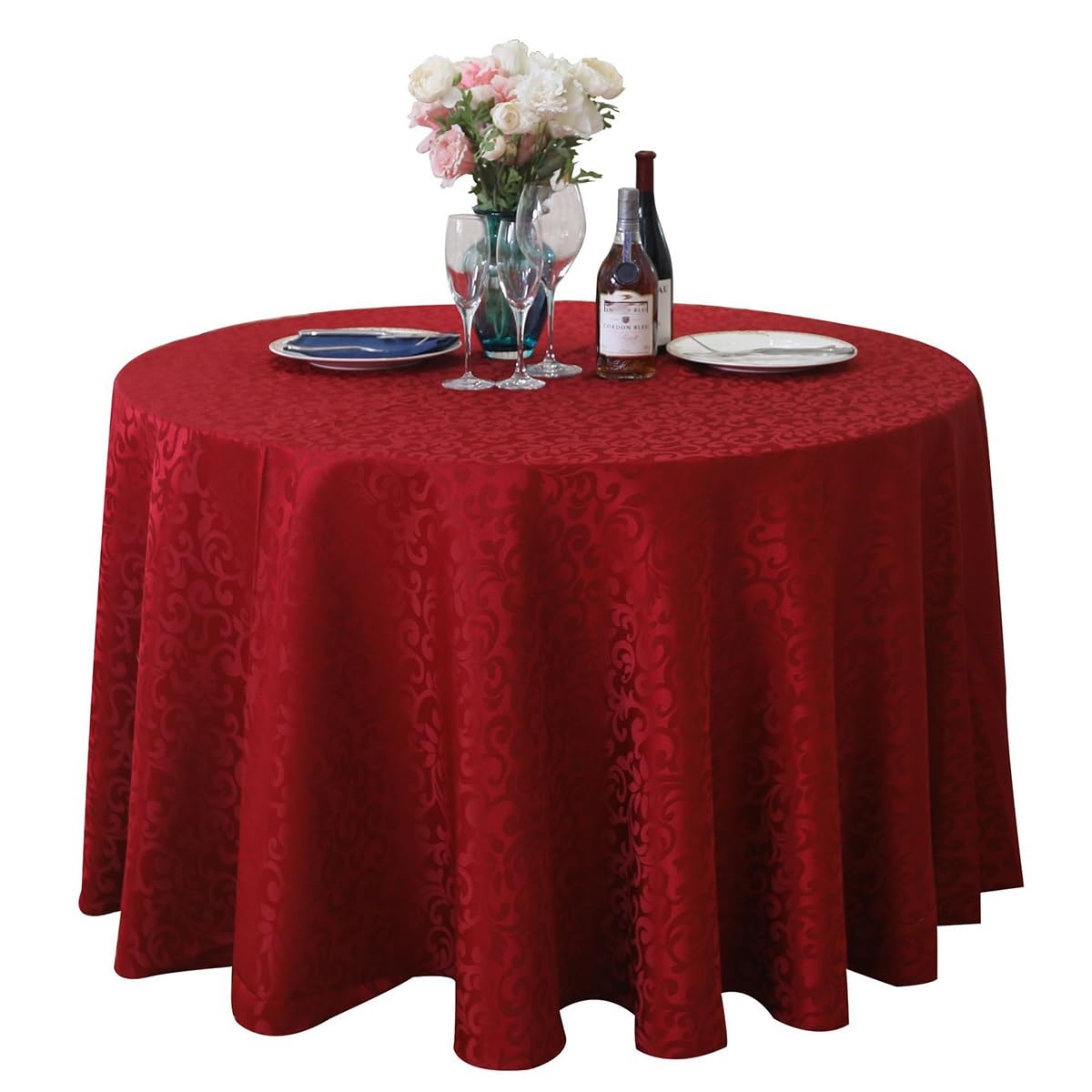 Nappe de couleur unie ronde 300 cm Extra Lar antitache et facile à laver en machine