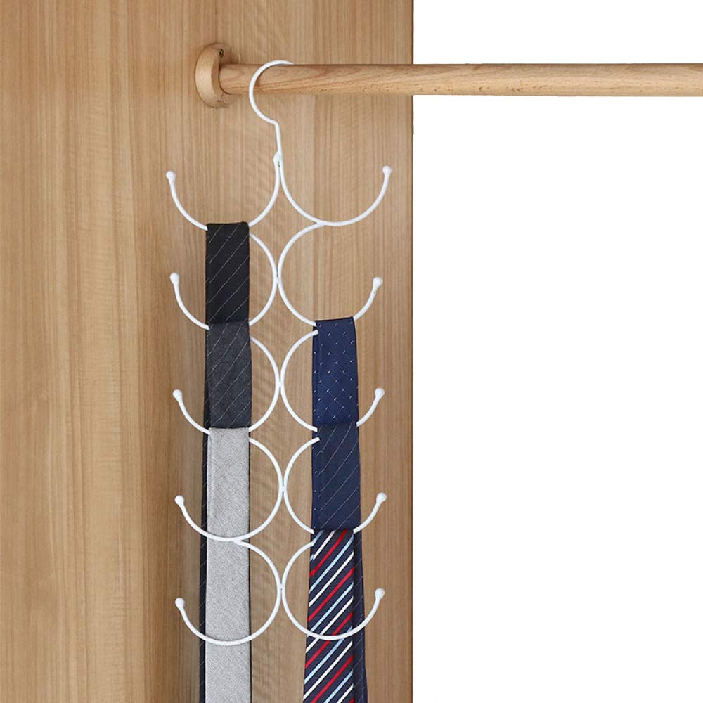 Supportor Sciarpa, Organizzatore Dell'Armadior Accessori, Gruccia, Corda Pieghevole a 10 Cerchi, Slotr Calzini Sciarpa Cravatta Scialle Cinture Supporto Organizzatore/Bianco/20 * 52Cm