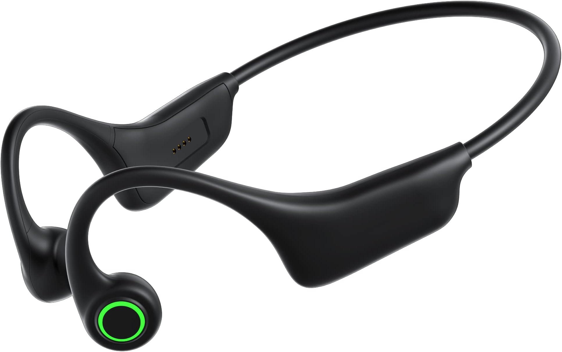 Bone Conduction Headphones, Krcong Wireless Bluetooth 5.0 Open Ear Headphones with Cool Intelligent Breathing Light, IPX7 Waterproof Sport Headphones with Mic for Workout, Running, Hiking, Cycling etc
