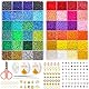 Frendour Perlen für Armbänder,16000 Stück 48 Bunte 3mm Perlen Set für Armbänder Halskette Ohrringe,Glasperlen mit Smiley und Buchstaben Perlen für Erwachsene DIY-Schmuck Machen