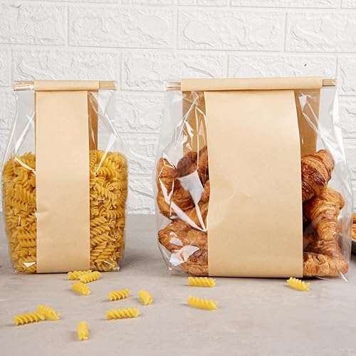 Miniatura 7 de Restaurantware - Bag Tek - Bolsas de corbata de estaño kraft de 4.6 x 3.5 x 12.5 pulgadas, 100 bolsas resellables para panadería - Fondo plano, para