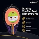 Spinec Tyro Table Tennis Bat Orange (1 Racket) | Perfect for Beginners & Hobby Players | Colored Handle Shake Hand Grip TT Paddle gallery image