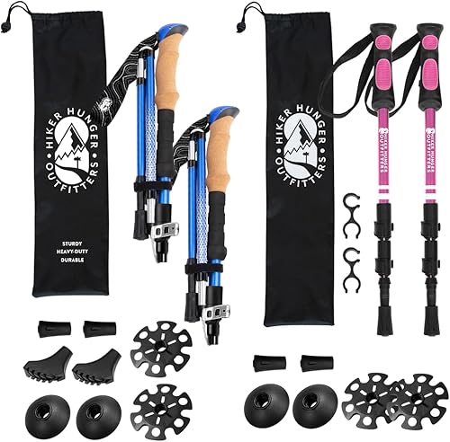 Bastones de senderismo plegables de alta calidad para adultos y bastones de senderismo para niños por marca de Estados Unidos, ultra fuertes y