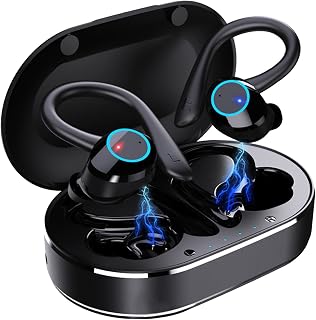 BT Earphone, Q23 PRO Wireless Bluetooth Headset, TWS Waterproof Stereo Mini Earhook Sports Headset with Microphone, ANC Noise Cancelling, Bluetooth 5.1, Long Life, for Work, Sports, Travel(Black)