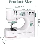 Mini Sewing Machine for Beginners, 12 Built-In Stitches, 2 Speed, Basic Sewing Kit Included，Multifunctional Portable Sewing with Foot Pedal, Light, Perfect for Home Use