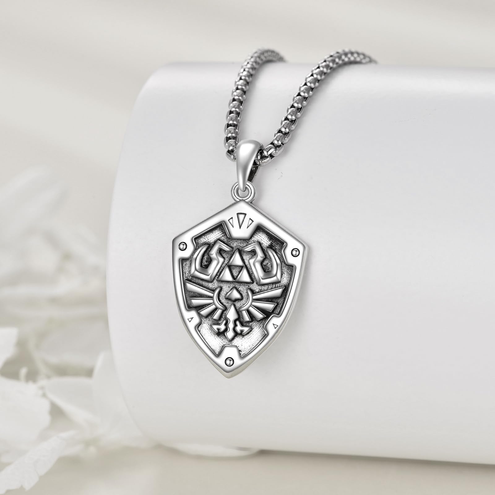 VONALA Zelda Halskette 925 Sterling Silber Anime Anhänger Kette Zelda Schmuck Geschenke für Herren Damen Jungen