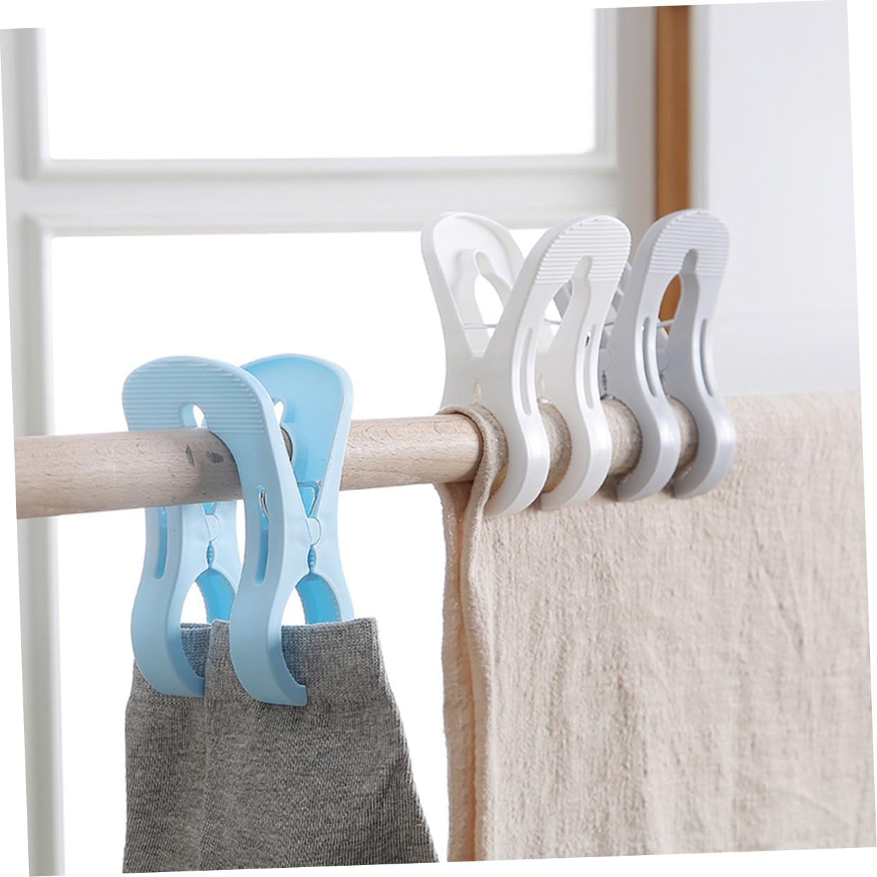 10pcs Non- Windproof Clips for Quilts and Clothes Large Plastic Laundry Clothespins Sky- for Drying Yards and Balconies