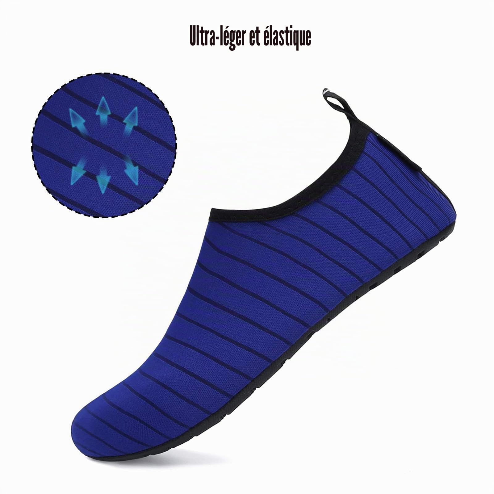 SAGUARO Chaussures Aquatiques Homme Chaussures d'eau Femme Chaussure de Plage Séchage Rapide Chaussures Plongée pour Mer Nautiques Baignade Riviere Bleu Marine GR. 40/41 EU