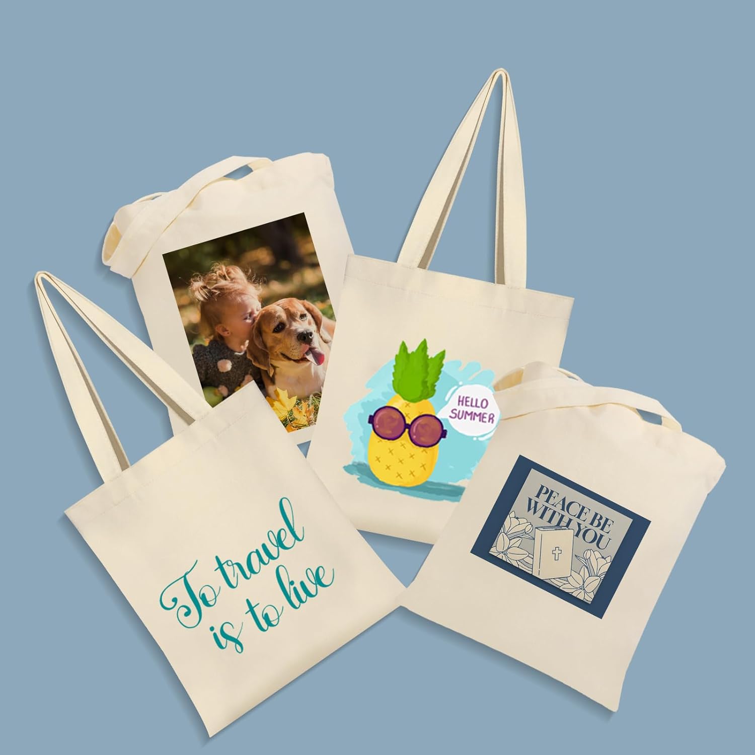 Custom Canvas Tote Bag with Initial and Name Personalized Tote Bag Gift for Women&Girls Bridesmaid Gifts - Image 7