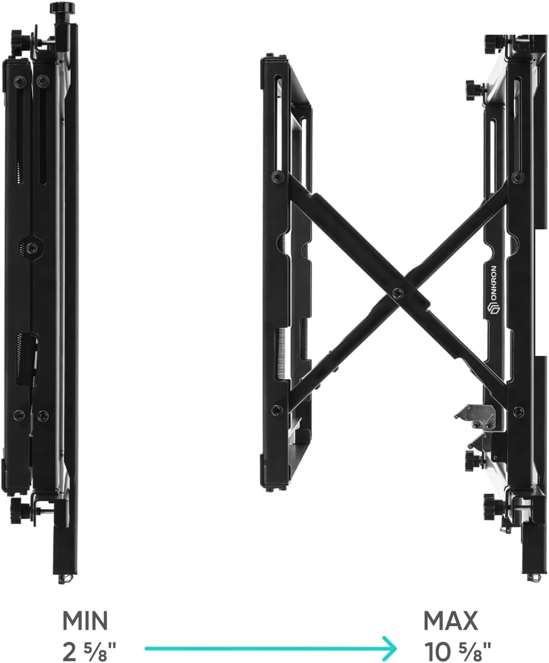 ONKRON Professional Wall Mount Solution for Video Walls Pop Out System 50''-70'', Black