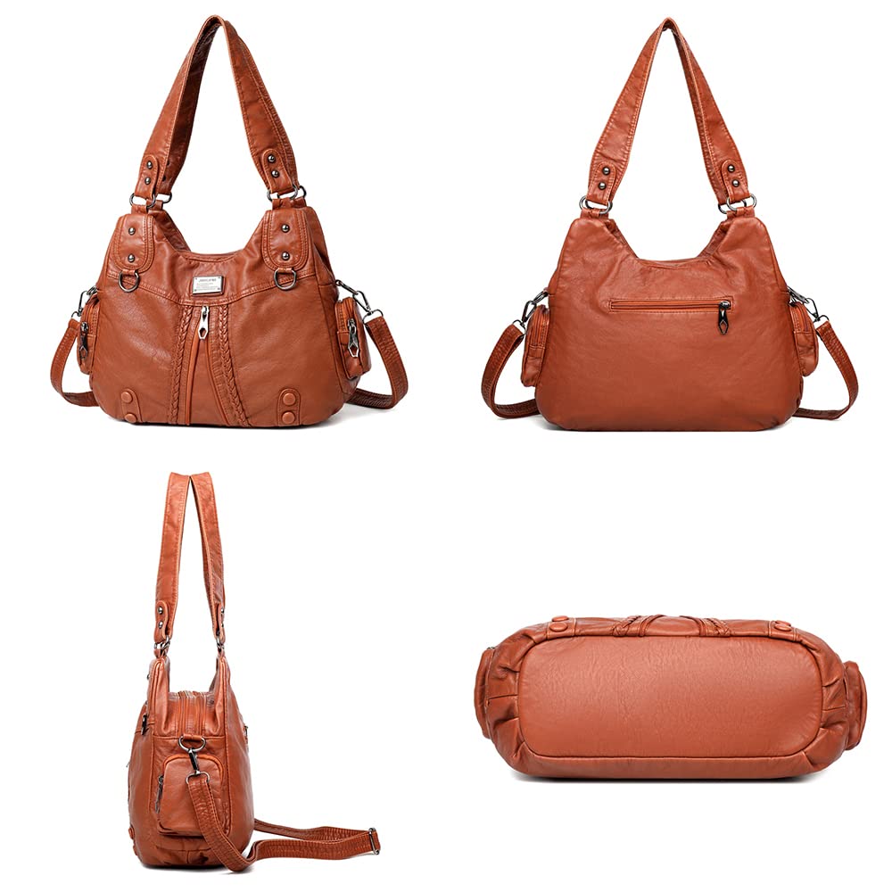 Bolso Hobo Bolso de Hombro con Bandolera en Cuero PU para Mujer Retro Bolsos Bandolera Elegante Bolso de Mano Vendimia Bolsode señora para Damas Mamá Negro