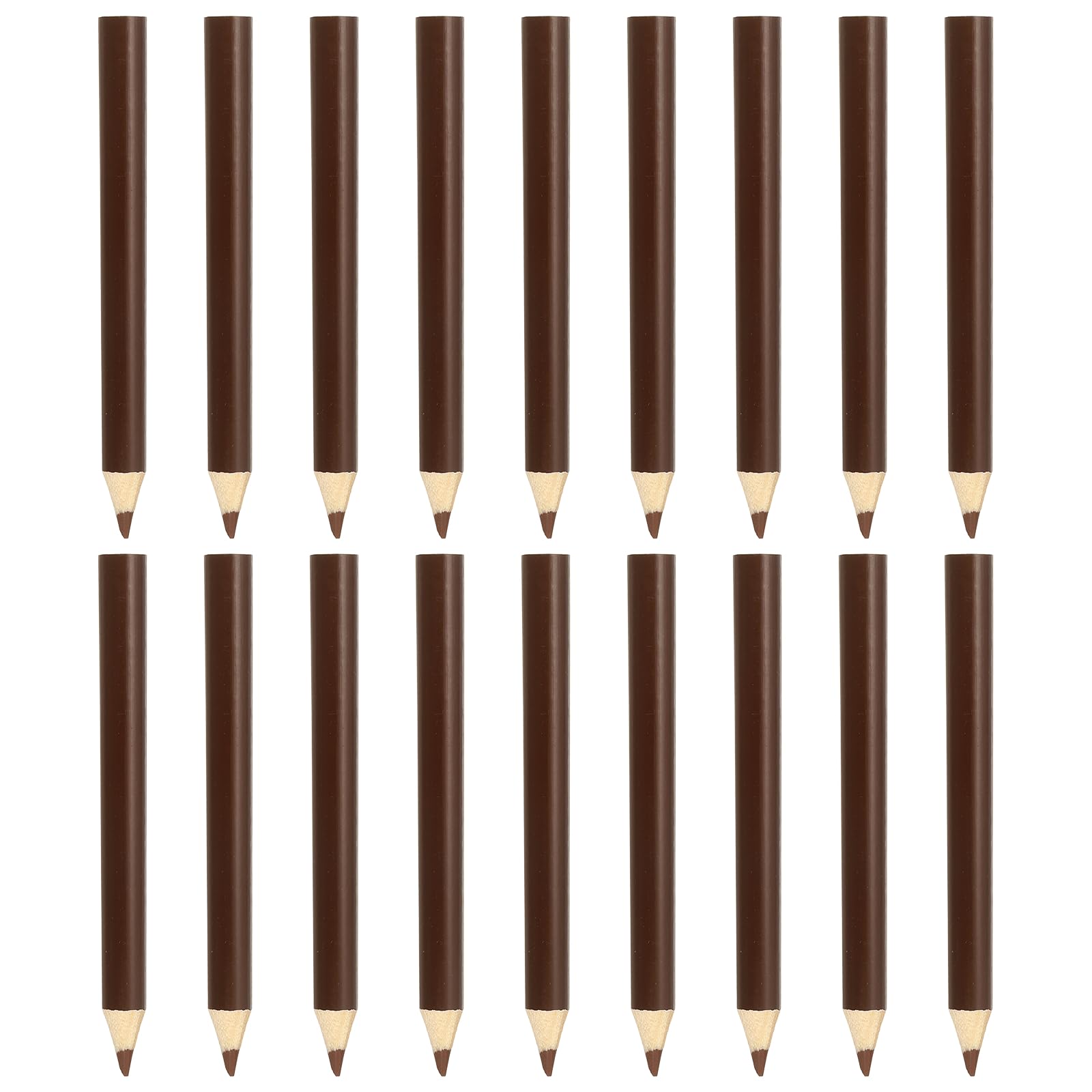 sourcing map 18 Pcs Wooden Colored Pencils, Mini Short Oil Based Colored Pencils for Artists Teachers Coloring Books Painting Sketching Drawing, Brown