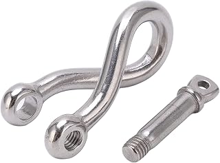 Dilwe Anchor Shackle Twist,Stainless Steel for Chains Wirerope Lifting Paracord Outdoor Camping Survival Rope Bracelets,8mm Marine Grade Boat Twisted Anchor Shackle Duty Bow Shape(M8) Rowing