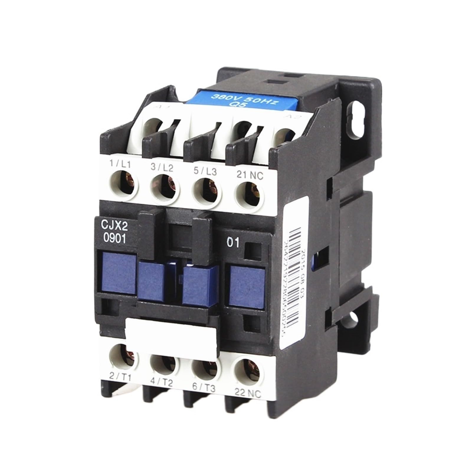 JJHQOKYNA CJX2-0901 LC-0901 660V 9A 3 Poles 3P+N NC DIN Rail AC Contactor 24V 36V 110V 220V 380V 1Pcs(Ac 380v)