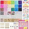 BestNow 5000 pcs Clay Beads Bracelet Making Kit, Friendship Bracelet Kits Flat Beads for Jewelry Making, Polymer Heishi Beads Set for Bracelet Necklace DIY Crafts Gift for Girls Ages 6-12