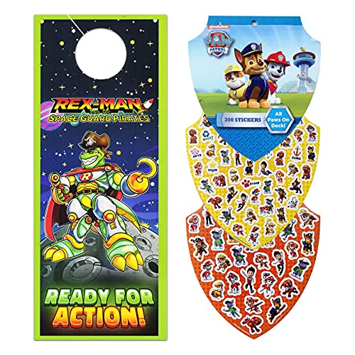 Nick Shop Paw Patrol School Backpack For Kids, Boys ~ 3 Pc Supplies Bundle With 15 Inch Bag, 300 Stickers And Door Hanger (Paw Travel Bag), Backpack) #TOP3