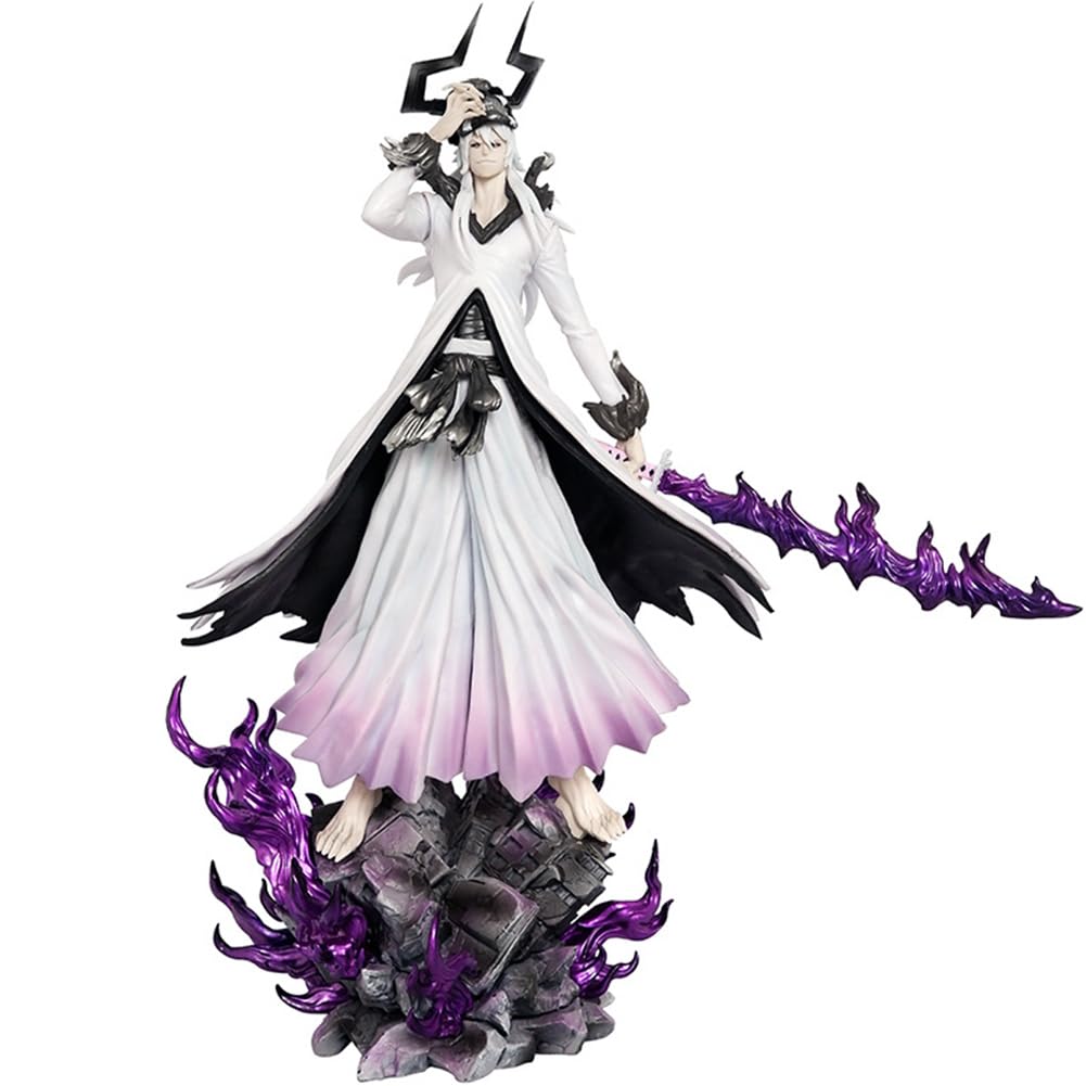 Kurosaki Ichigo Figura de acción con cabeza intercambiable Accesorios Blanco Ichigo Figura Deluxe Base Ver, 31 cm Coleccionable Estatua de Escritorio Ornamentos