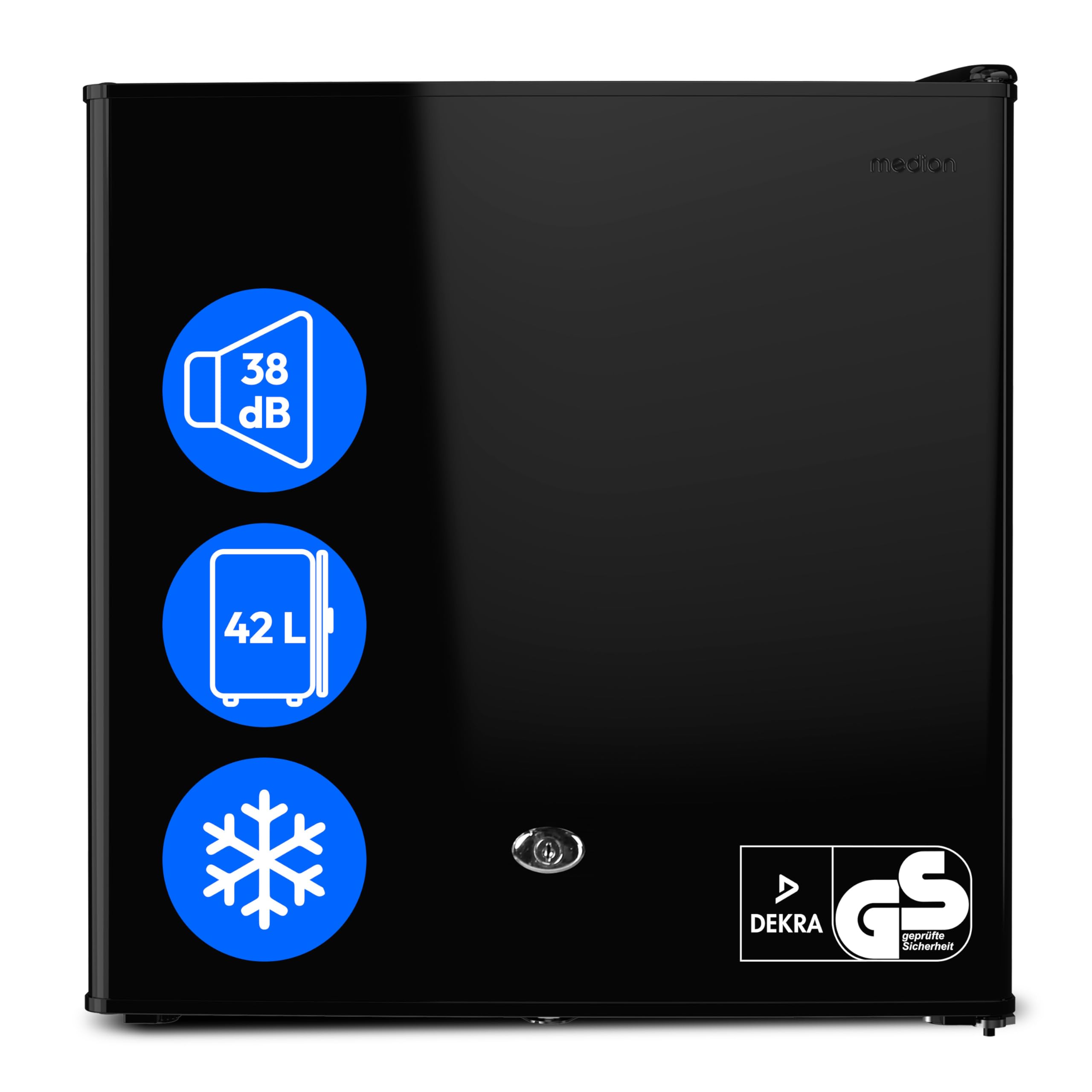 MEDION Mini réfrigérateur 42 L avec compartiment congélateur, silencieux, porte réversible, MD 370001