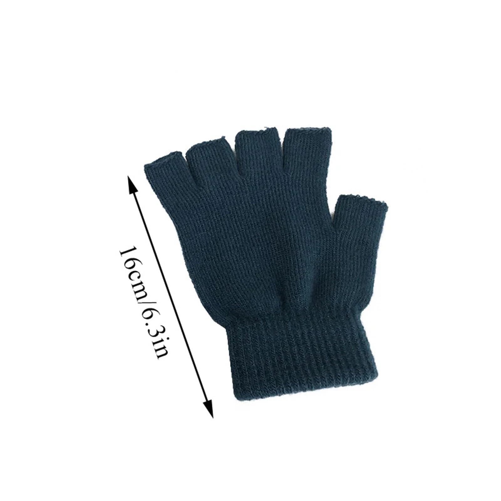 3 pares de guantes sin dedos medio dedo invierno Unisex for exteriores cortos cálidos punto for hombres y mujeres elásticos cómodos Para Correr, Ciclismo, Conducir