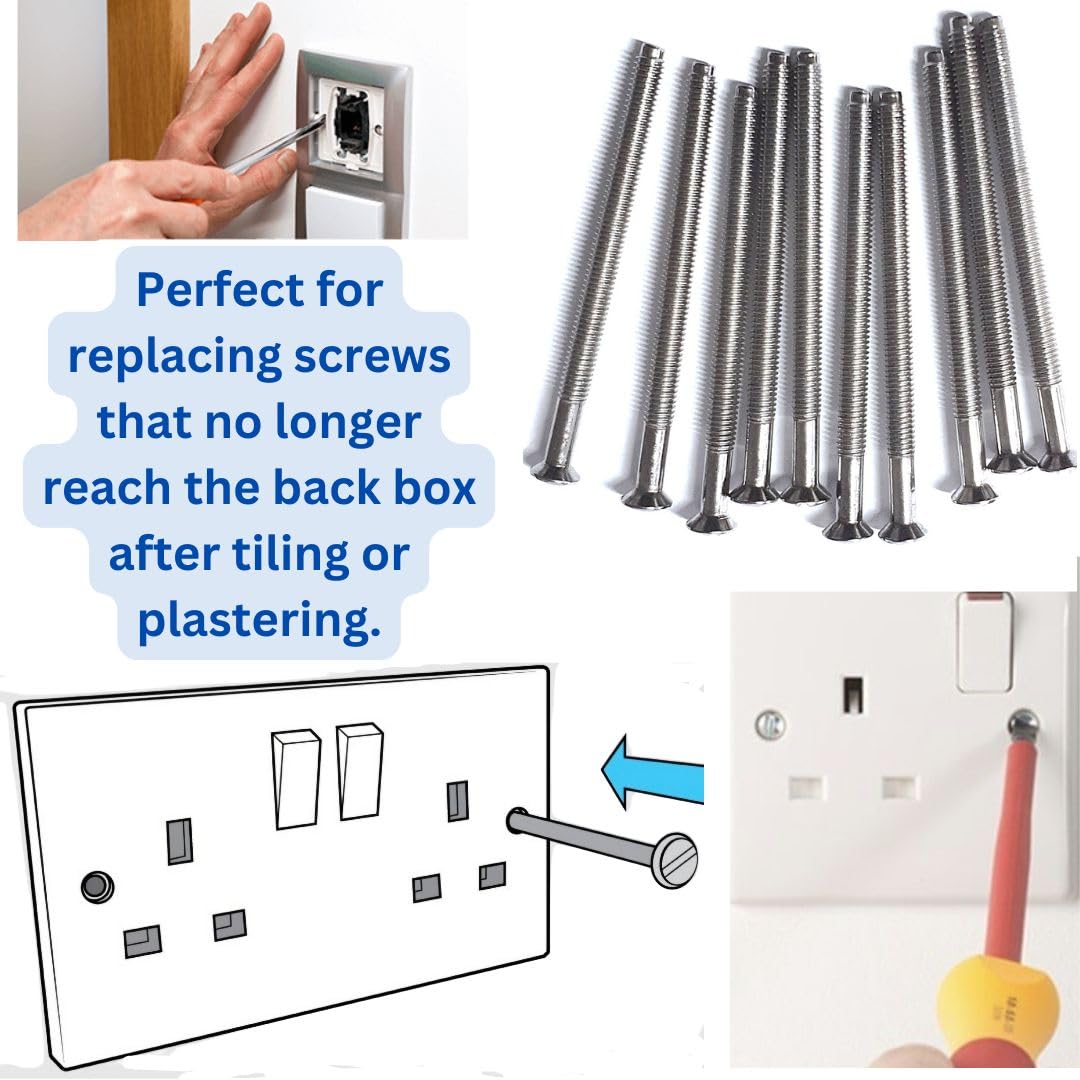 Electrical Long Socket Screws 40mm, 50mm, 75mm Black Nickel, Brass - Image 2