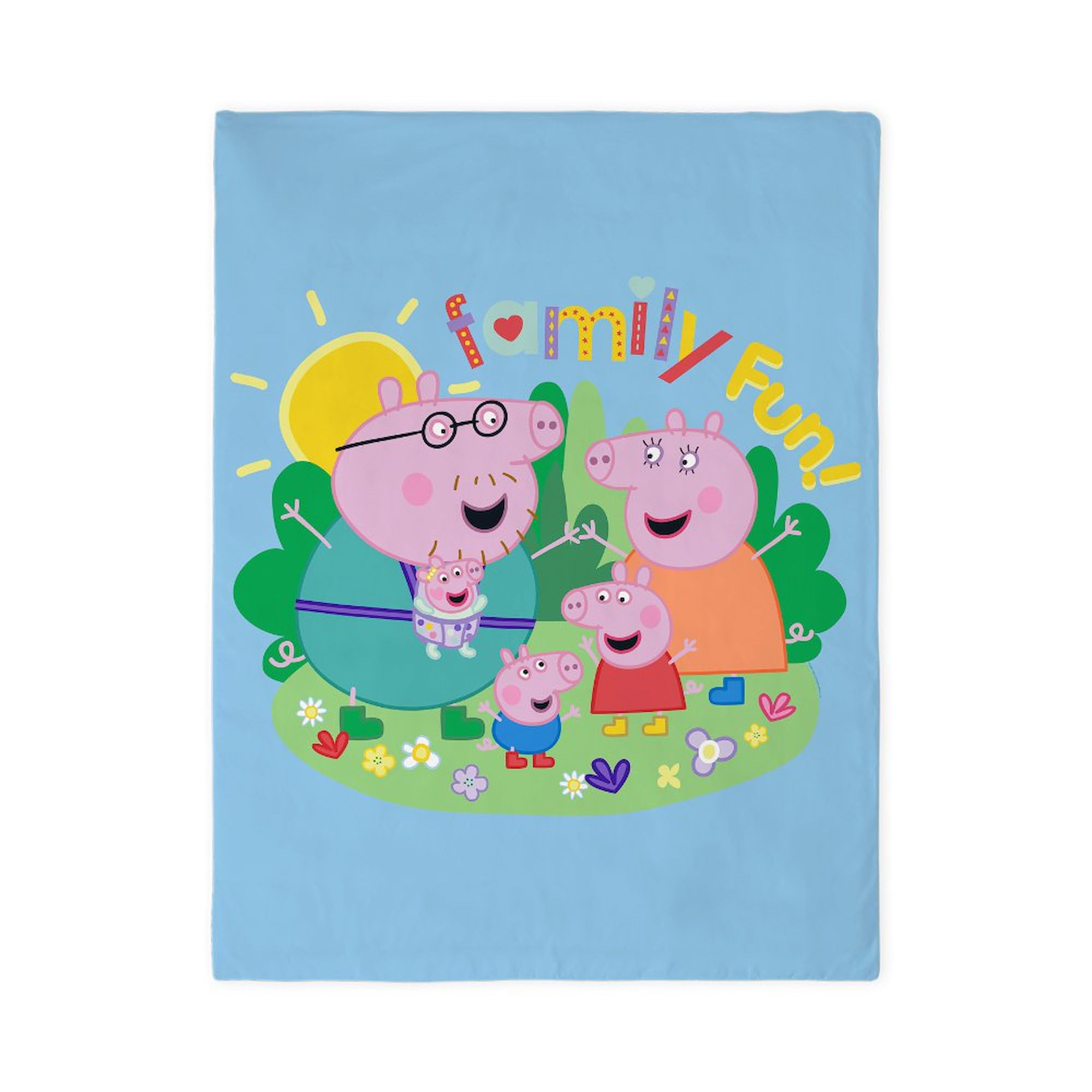 CafePress Peppa Pig: Family Fun Twin Duvet Cover, Printed Comforter Cover, Unique Bedding,
