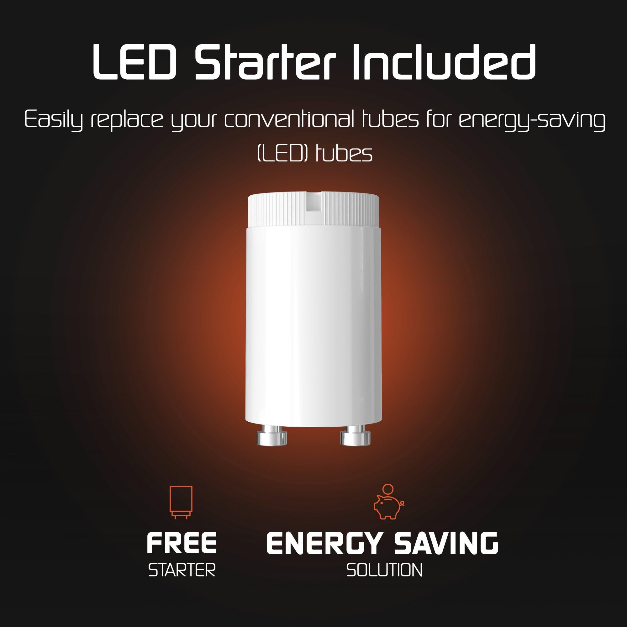 Ledvion - 25X Tubo LED TL 120CM con arrancador LED incluido, 18W, 4000K, 100lm/W, 30.000 horas de vida útil