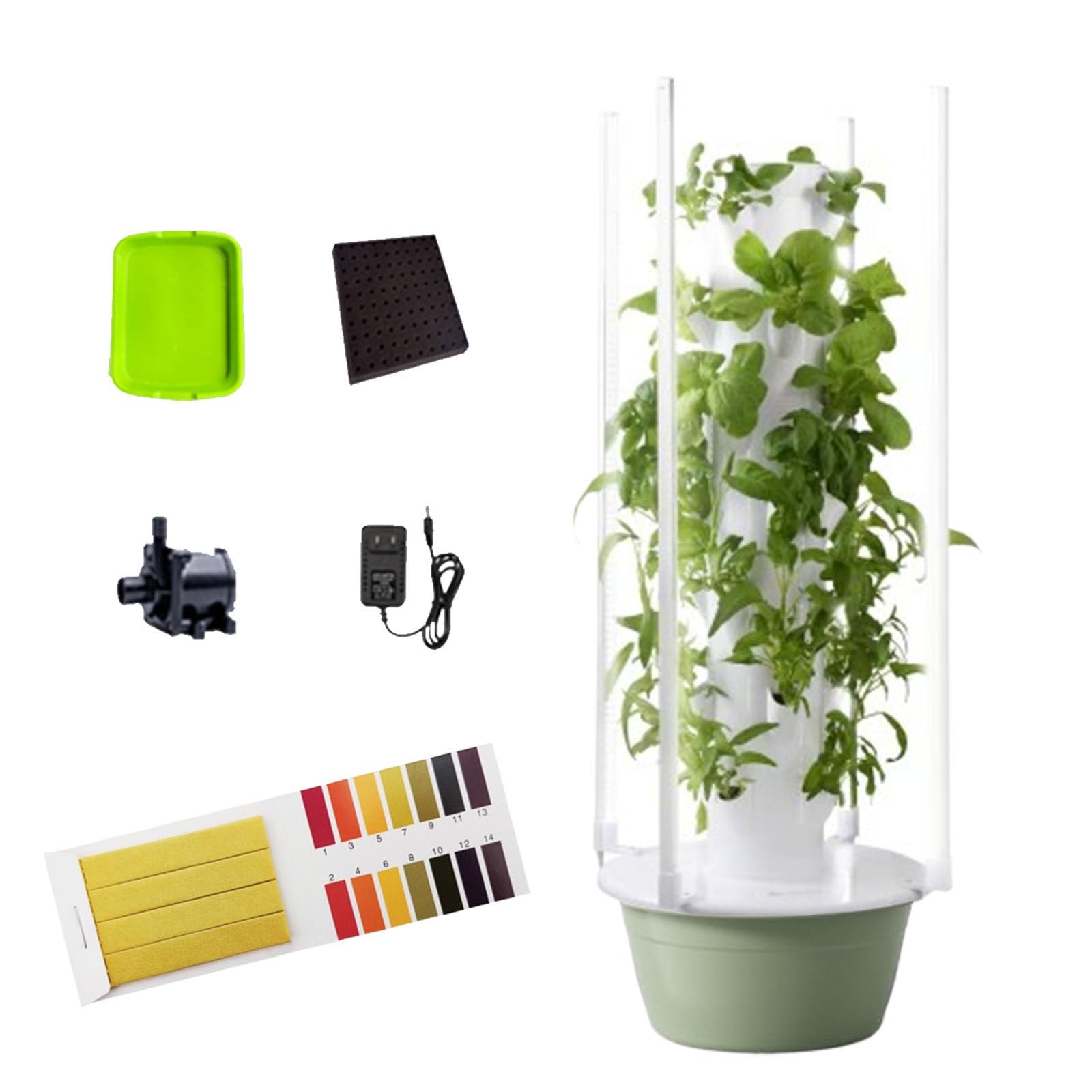 Automated Aeroponics Indoor Tower, pionowy system uprawy z lampkami LED do uprawy liściastych zieleni i owoców