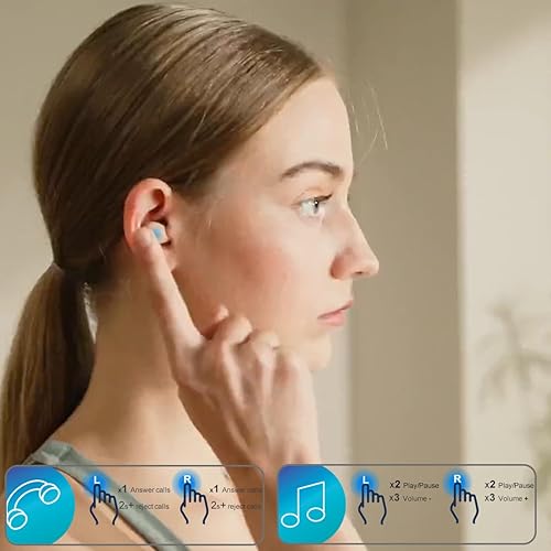 Miniatura 7 de Auriculares inalámbricos extra pequeños para orejas pequeñas Z1, auriculares invisibles Bluetooth semidentales, perfil bajo y ligeros para dormir de