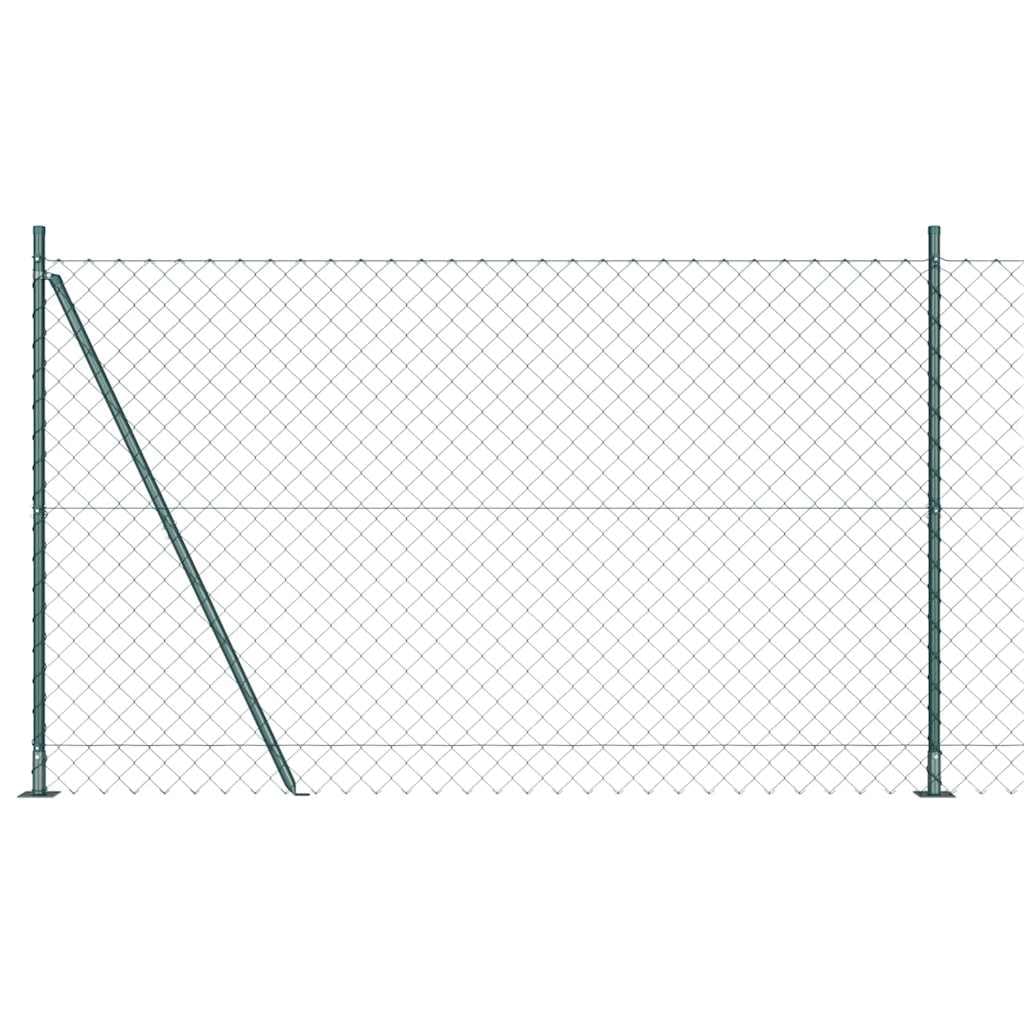 Fence Post Green 25 x 1.4 m 60 x 60 mm Mesh Steel PVC Garden Boundary Kit Weather Resistant Corrosion Proof UV Treated Outdoor Fencing for Patio Terrace DIY Installation