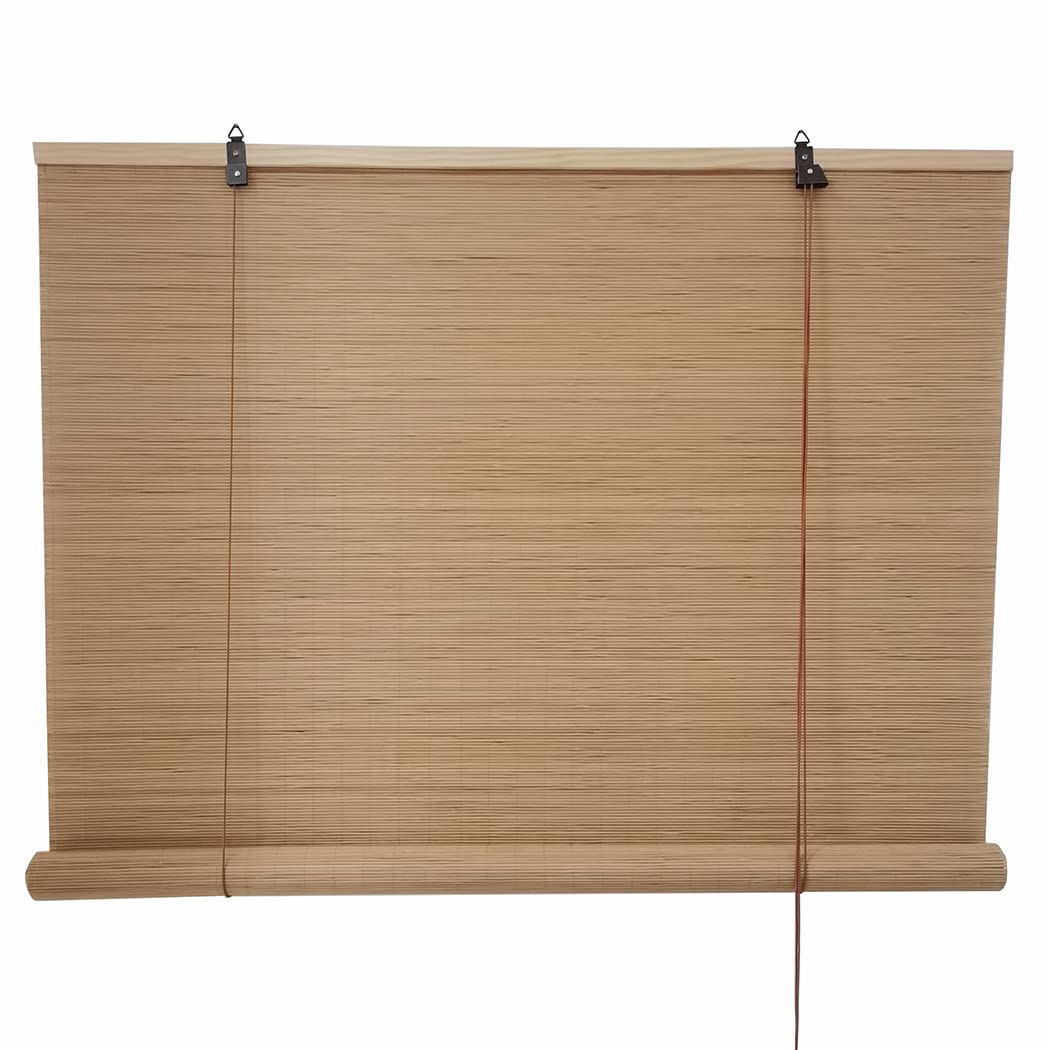 Store à Rouleau en Bambou Décoratifs Store Enrouleur en Bambou Rétro Naturel Rideau de Confidentialité Filtrant la Lumière Stores en Bois, pour Chambre Salon Cuisine (130×140cm)