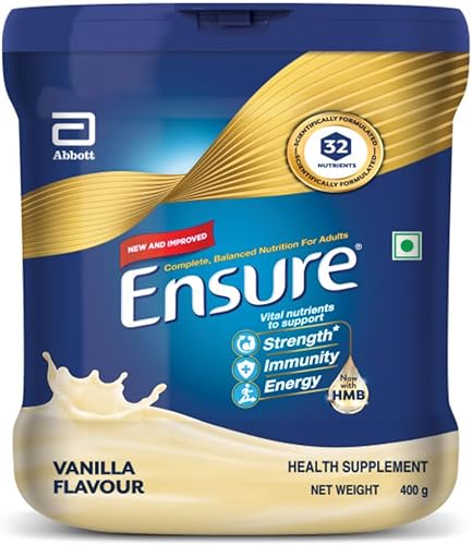 Ensure-Powder Complete Balanced Nutrition Sabor Vainilla 400gm Tarro 10 unidades