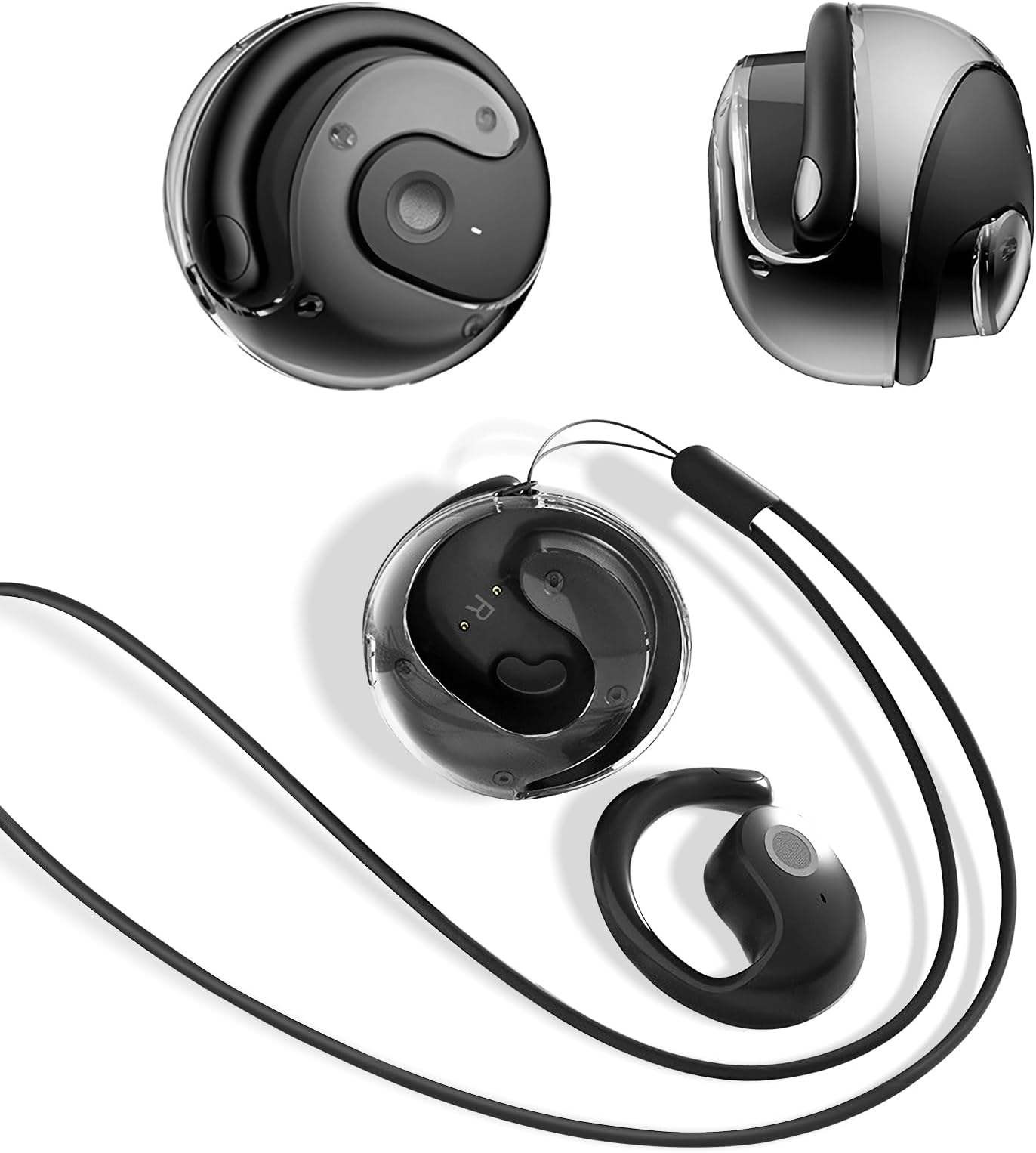 OneNine Open Ear Headphones, Bluetooth 5.4 Wireless Earphones with Earhooks, 20Hrs Playtime Wireless Earbuds Long-Lasting Comfort Crystal-Clear Calls