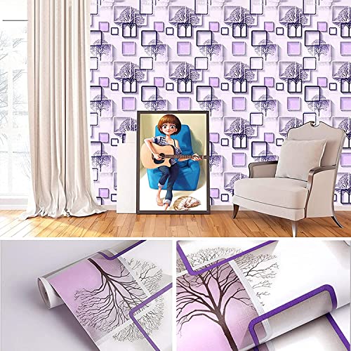 Image of SARVATRAY Self-Adhesive Wallpaper, Oil Proof Heat Resistant Wall Stickers for Kitchen, Vinyl Sheet, 1.5 X 9.5 SQ FT (3 M Rectangle Purple WS)