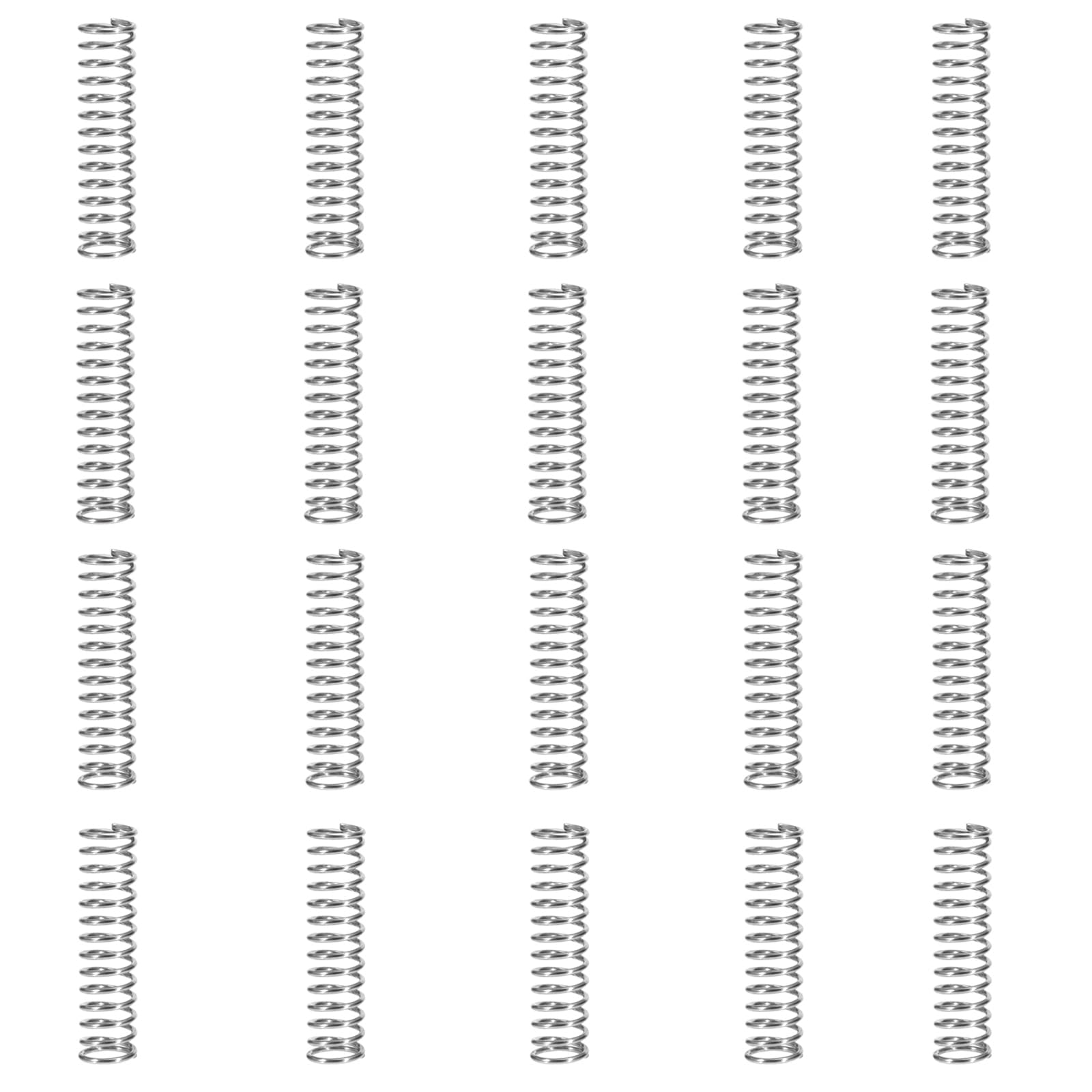 GUNGY Drukveer roestvrij staal veer drukveren 10 mm draaddiameter 0,32 mm buitendiameter 3 mm lengte 10 mm maximale veerkracht 0,2 kg 20 stuks