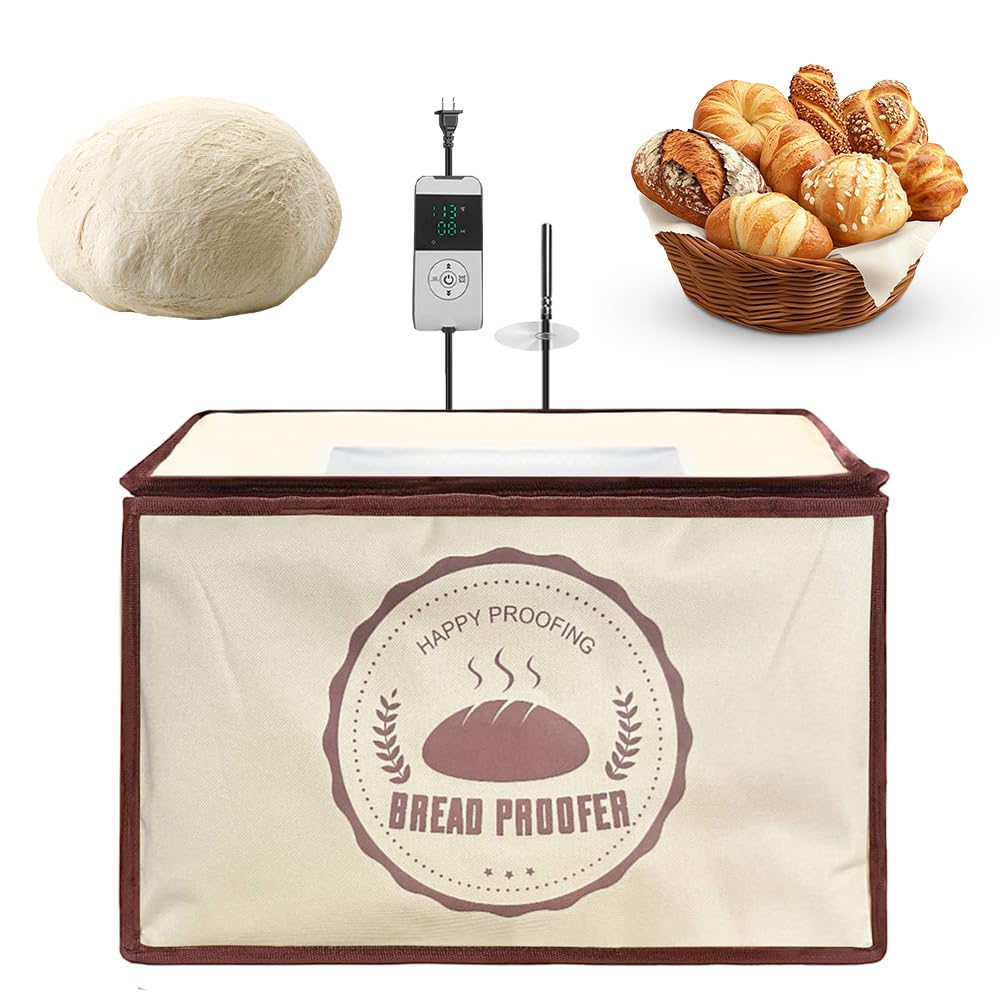 Pojemnik fermentacyjny do chleba na zakwasie, składany z ogrzewaniem i termostatem, regulowana temperatura i timer, szafka fermentacyjna z pokrywką na ciasto chlebowe, pudełko